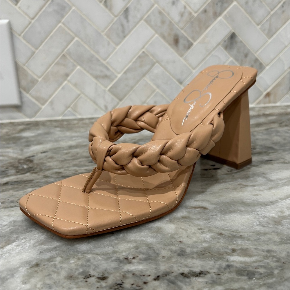 NWT!  Jessica Simpson quilted, braided heels
